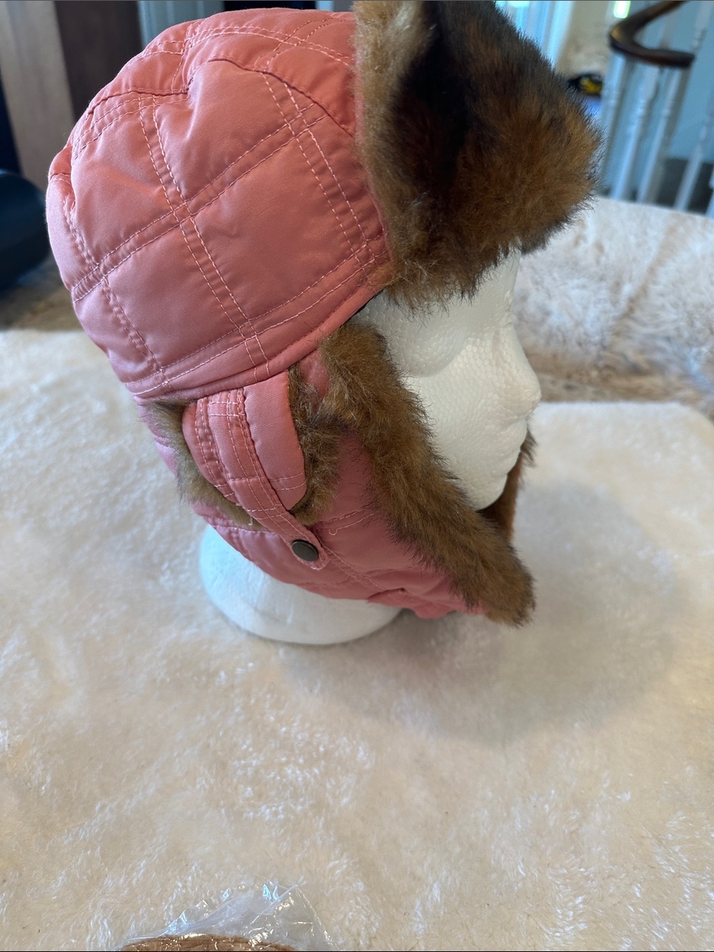 Faux fur winter hat for women